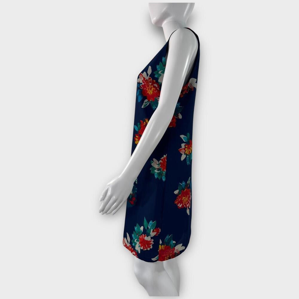 Love…ady Blue Red Floral Print Sleeveless A Line Mini Dress Women’s Size Medium - Picture 4 of 12
